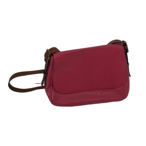 Fossil large Harper Saddle Crossbody Leather pink pomegranate